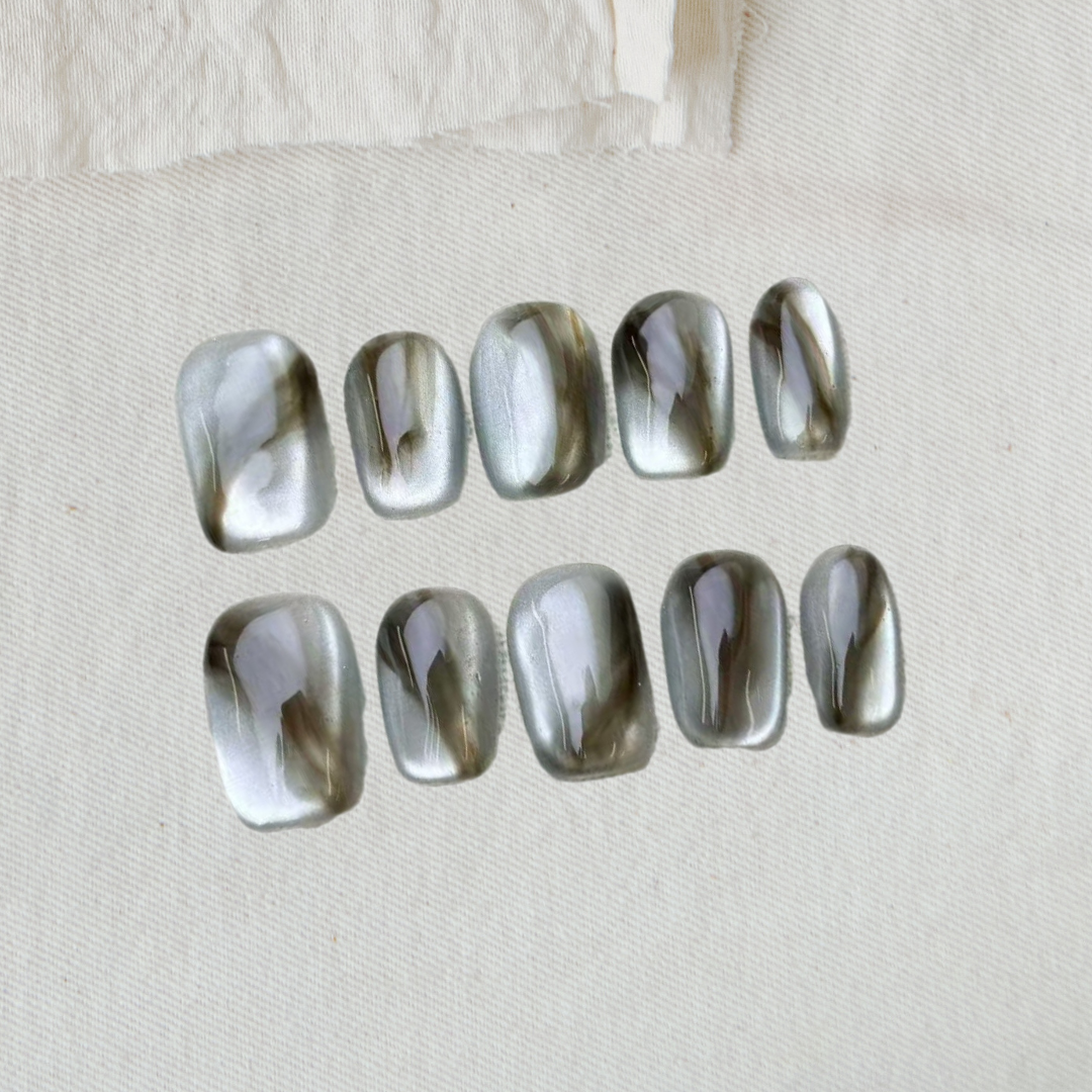 Golden Obsidian, Handmade Press On Nails, Salon Acrylic Gel quality, 10pcs, False Nails