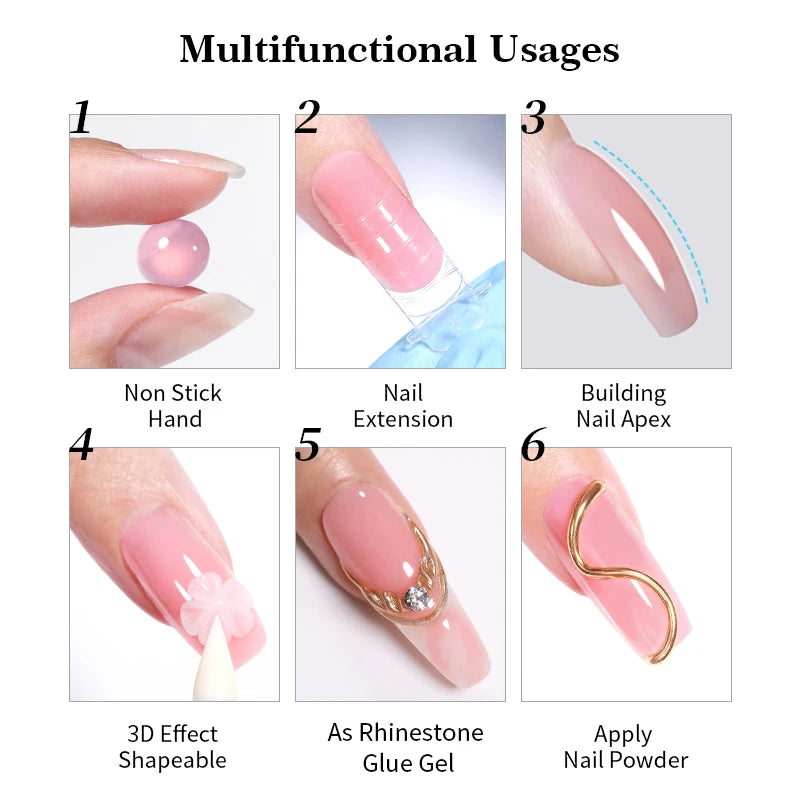 Modernoura 15ml Clear Non-Stick 3D Hard Gel – Milky Jelly Nail Extension Magic