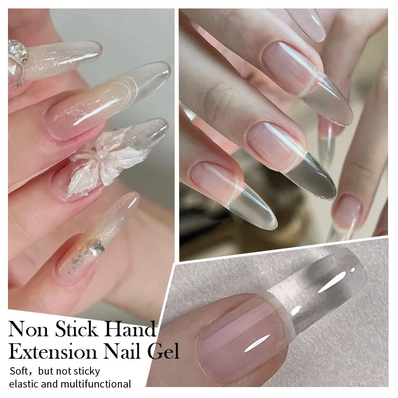 Modernoura 15ml Clear Non-Stick 3D Hard Gel – Milky Jelly Nail Extension Magic