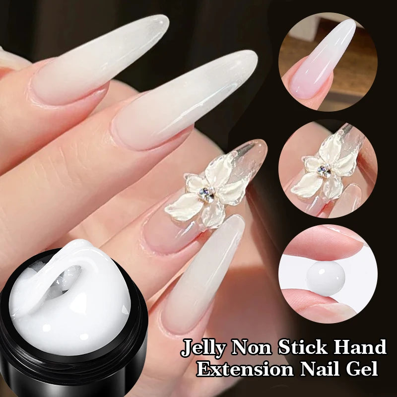 Modernoura 15ml Clear Non-Stick 3D Hard Gel – Milky Jelly Nail Extension Magic